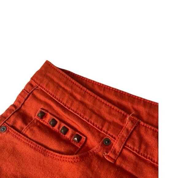 Mossimo orange rust denim cutoff shorts 90s vibe - Picture 3 of 6